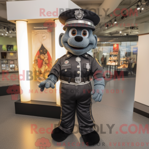 Sort Fire Fighter maskot...