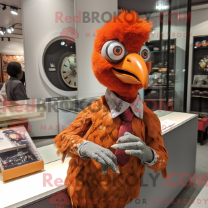 Oransje fasan maskot kostym...