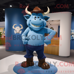 Blue Minotaur mascot...