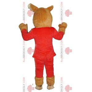 Mascotte de chamelle en tenue rouge