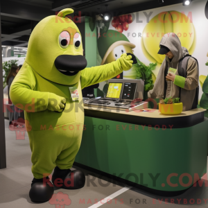 Green Baa mascot costume...