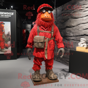 Rød Frankenstein maskot...