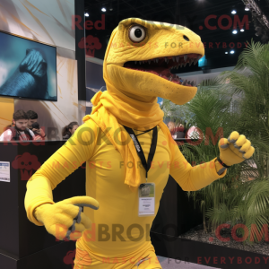 Yellow Velociraptor mascot...