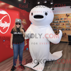 Hvid Beluga Whale maskot...