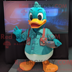Turkis Duck-maskotkostyme...