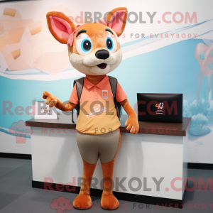 Peach Deer maskotdraktfigur...