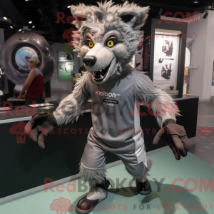 Grijs hyena-mascottekostuum...
