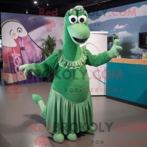 Mascotte de monstre vert du...