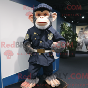 Navy sjimpanse maskot drakt...