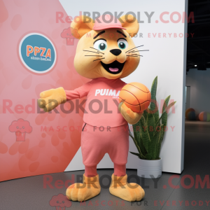 Peach Puma maskotdraktfigur...