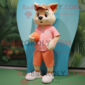 Peach Puma maskotdraktfigur...