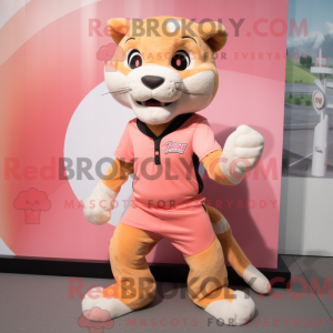 Peach Puma maskot kostume...