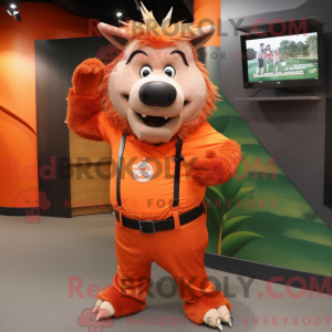 Orange vildsvin maskot...