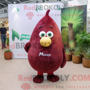 Maroon Mango mascot costume...