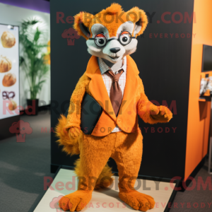Orange Lemur maskot kostyme...