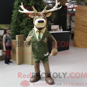 Olive Elk maskot kostume...