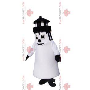 Black and white lighthouse mascot. Lighthouse costume
