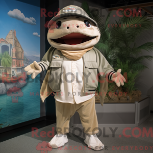 Tan Ray maskot kostume...