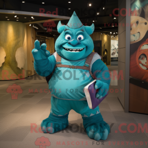 Teal Ogre Maskottchen...