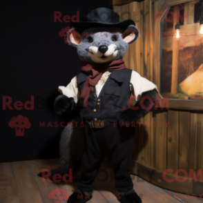 Máscara Svart Marten com características drásticas com colete e cinto - Mascotes Marta - REBROKO_309530 - RedBrokoly.com