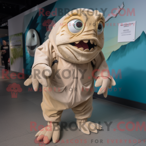 Máscara de piranha bege...