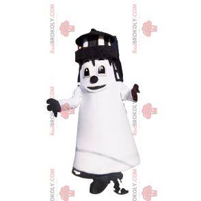 Mascotte del faro in bianco e nero. Costume da faro