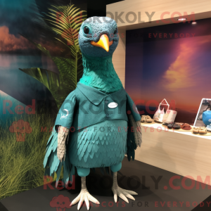 Teal Guinea Fowl mascot...