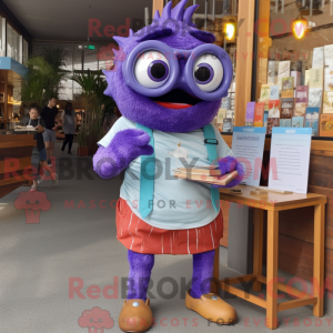 Personaggio mascotte viola...