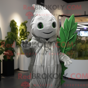 Sølv spinat maskot kostume...