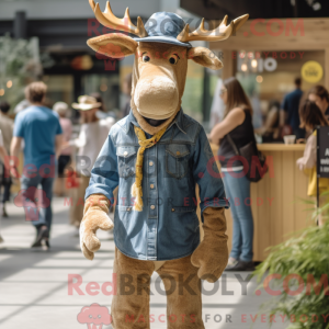 Gold Moose-maskotdraktfigur...