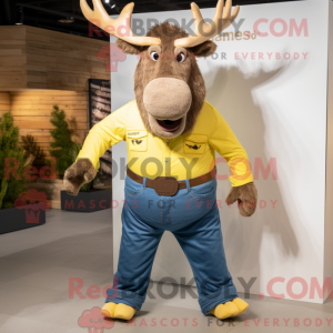 Gold Moose-maskotdraktfigur...