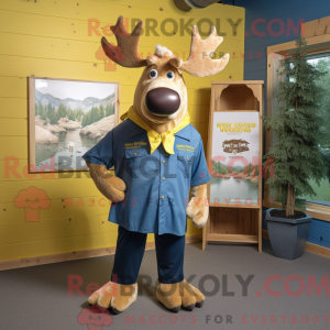 Gold Moose-mascottekostuum...