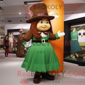 Brun Leprechaun Hat maskot...