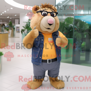 Peach Capybara mascot...