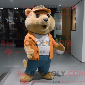 Peach Capybara mascot...