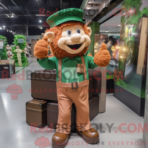 Brun Leprechaun Hat maskot...