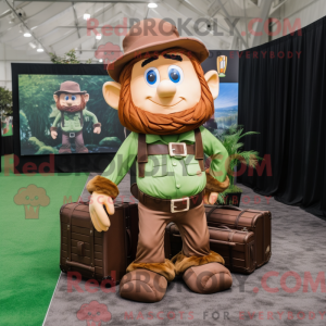 Brun Leprechaun Hat maskot...