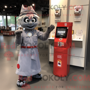 Grey Fire Fighter maskot...