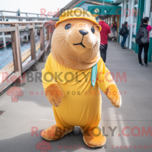 Gul søløve maskot kostume...