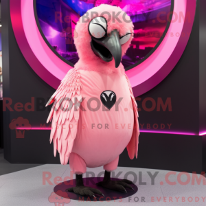 Pink Vulture maskot kostume...