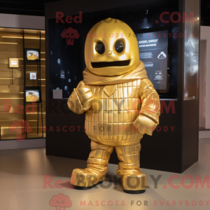 Fantasia de mascote Granada dourada com moletom e palmilhas - Mascotes de granadas - REBROKO_309669 - RedBrokoly.com