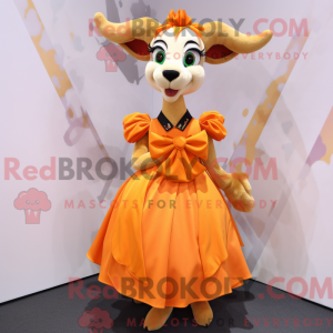 Orange Goat mascot costume...