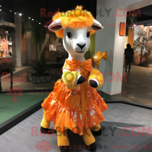 Orange ged maskot kostume...