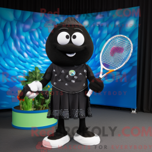 Black Tennis Racket mascot...