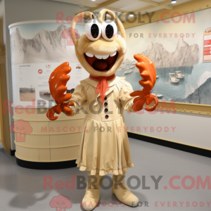 Beige Lobster Bisque maskot...
