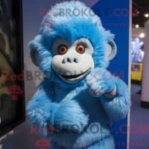 Figura de máscara de macaco azul-celeste com vestido de leke e eleitor - Macacos Mascotes - REBROKO_309721 - RedBrokoly.com