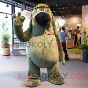 Olive Walrus mascot costume...