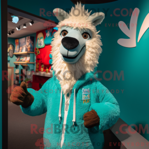 Turkis lama maskot kostume...