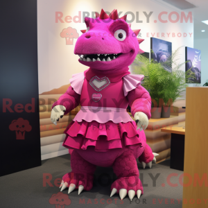 Magenta Ankylosaurus mascot...