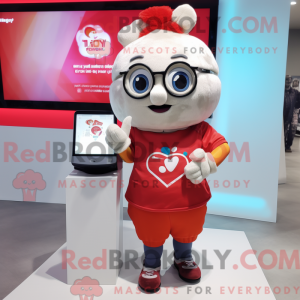 Hartmascottekostuum gekleed...
